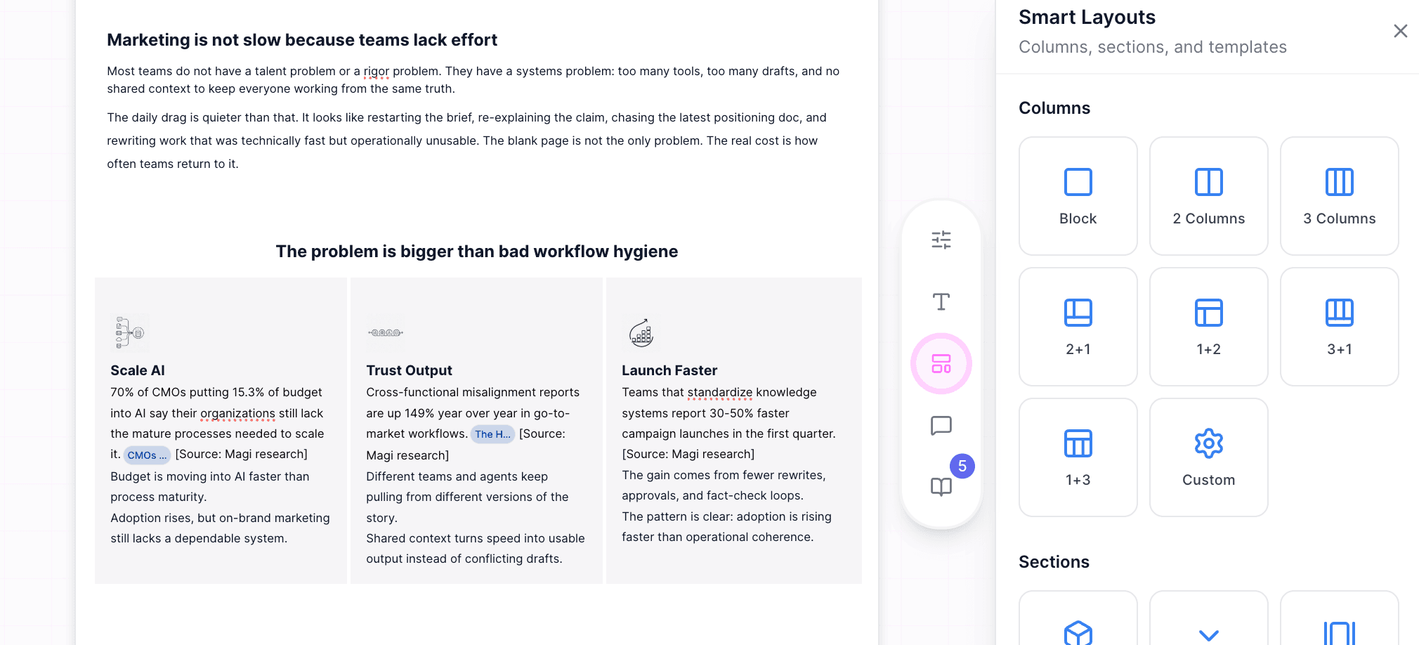 Content editor - smart layouts