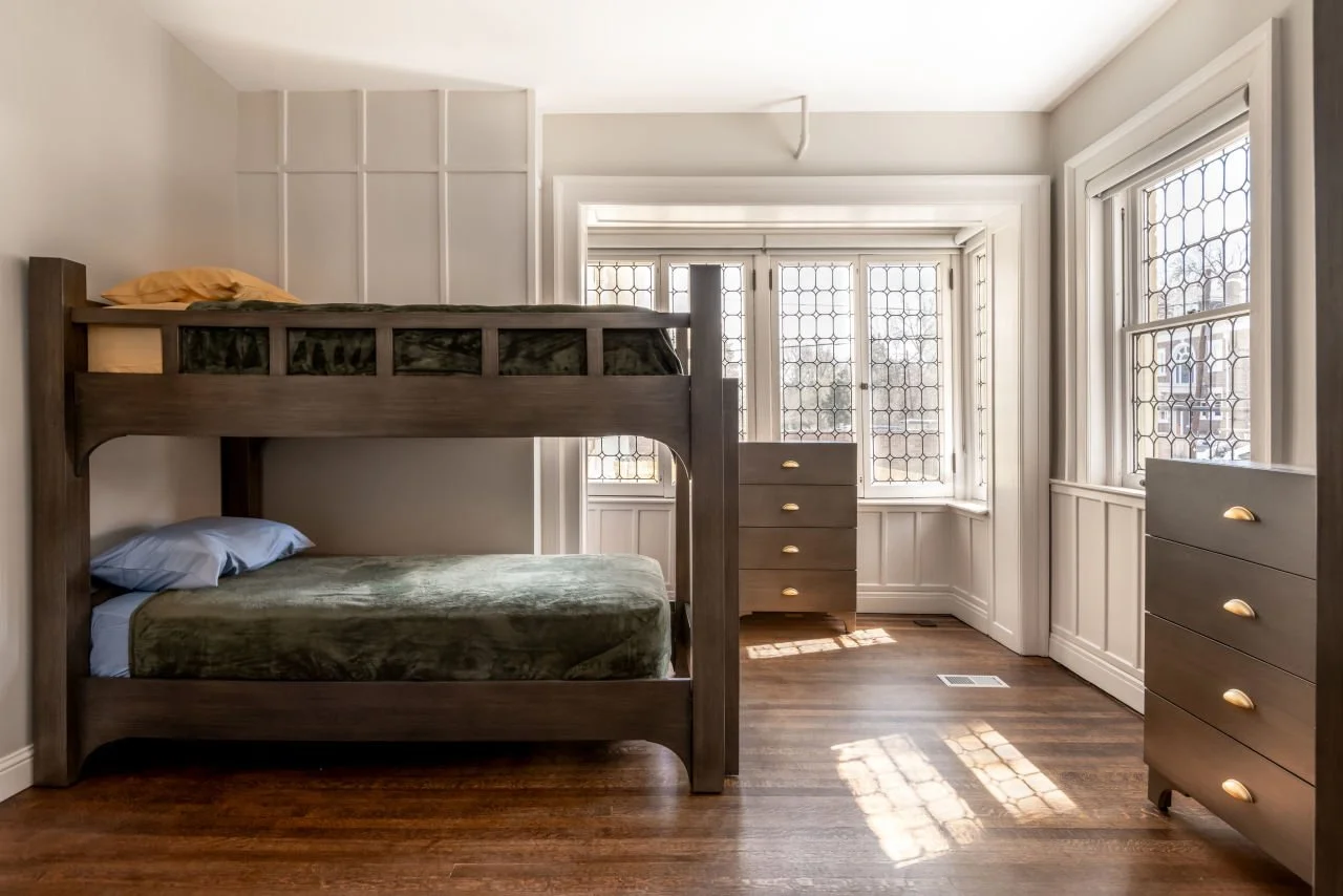 remodeled bedroom with bunk beds