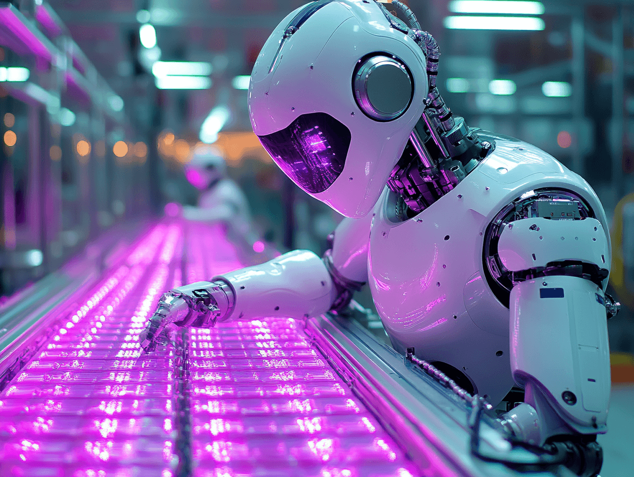 Roboter untersucht Produkte auf Fehler zur Qualitätssicherung