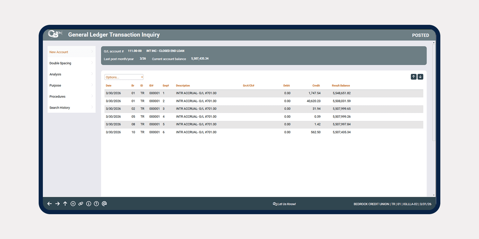 CU*NorthWest CBX lending and collections credit union software interface screenshot