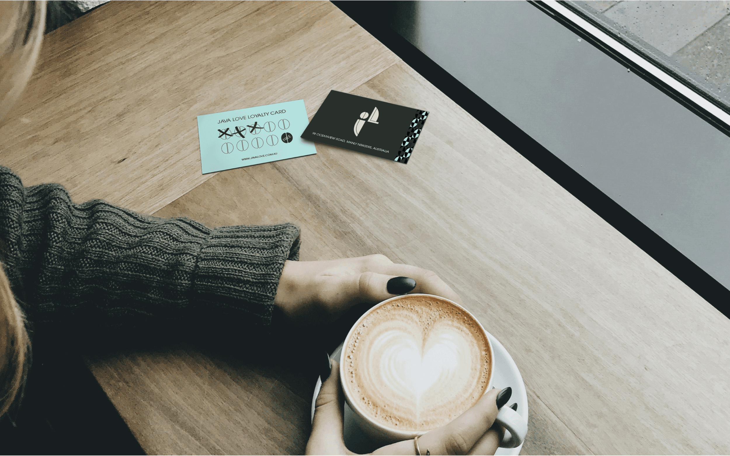 Kenyan Coffee Brand Loyalty Card Design Mockup