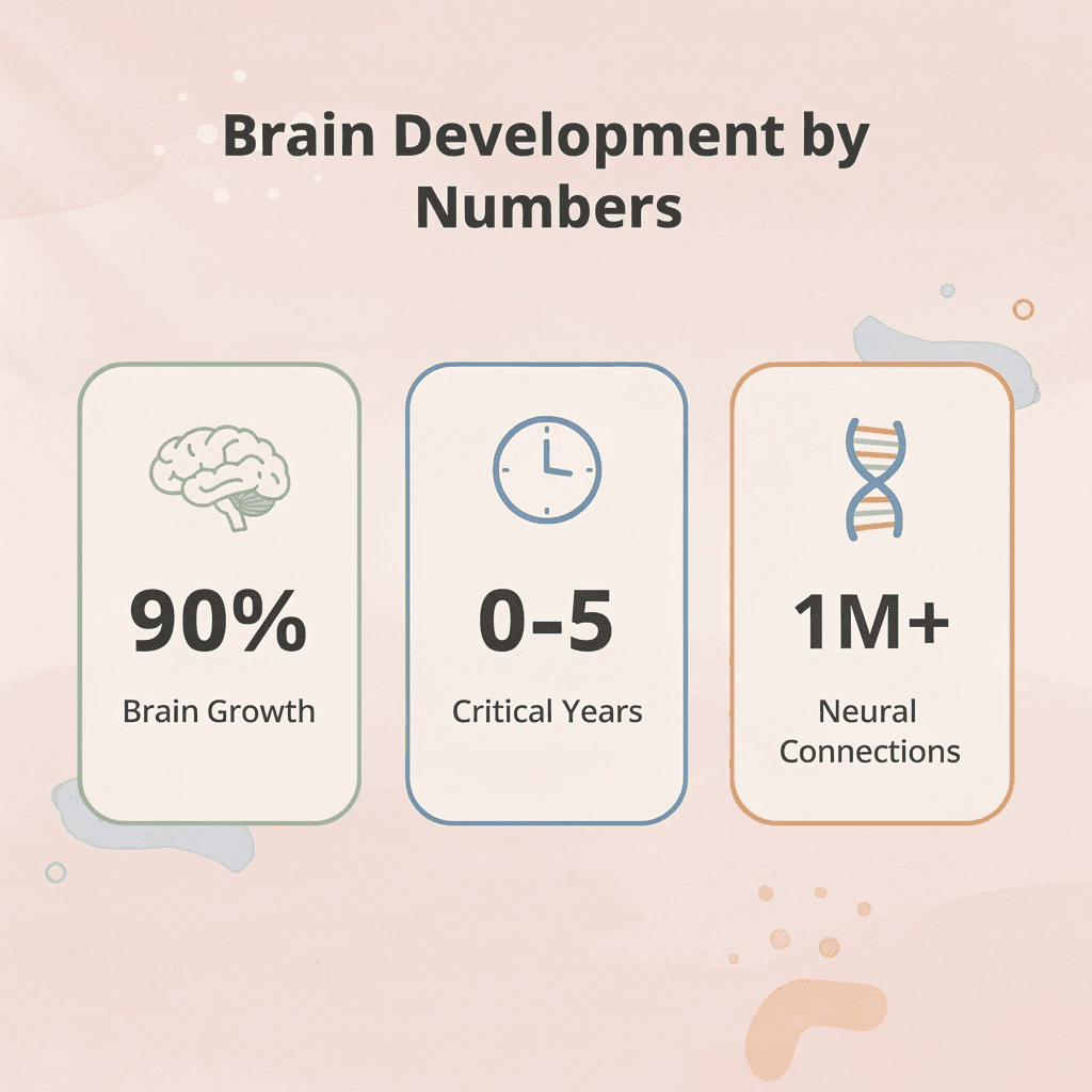  Infographic showing key statistics about early childhood brain development