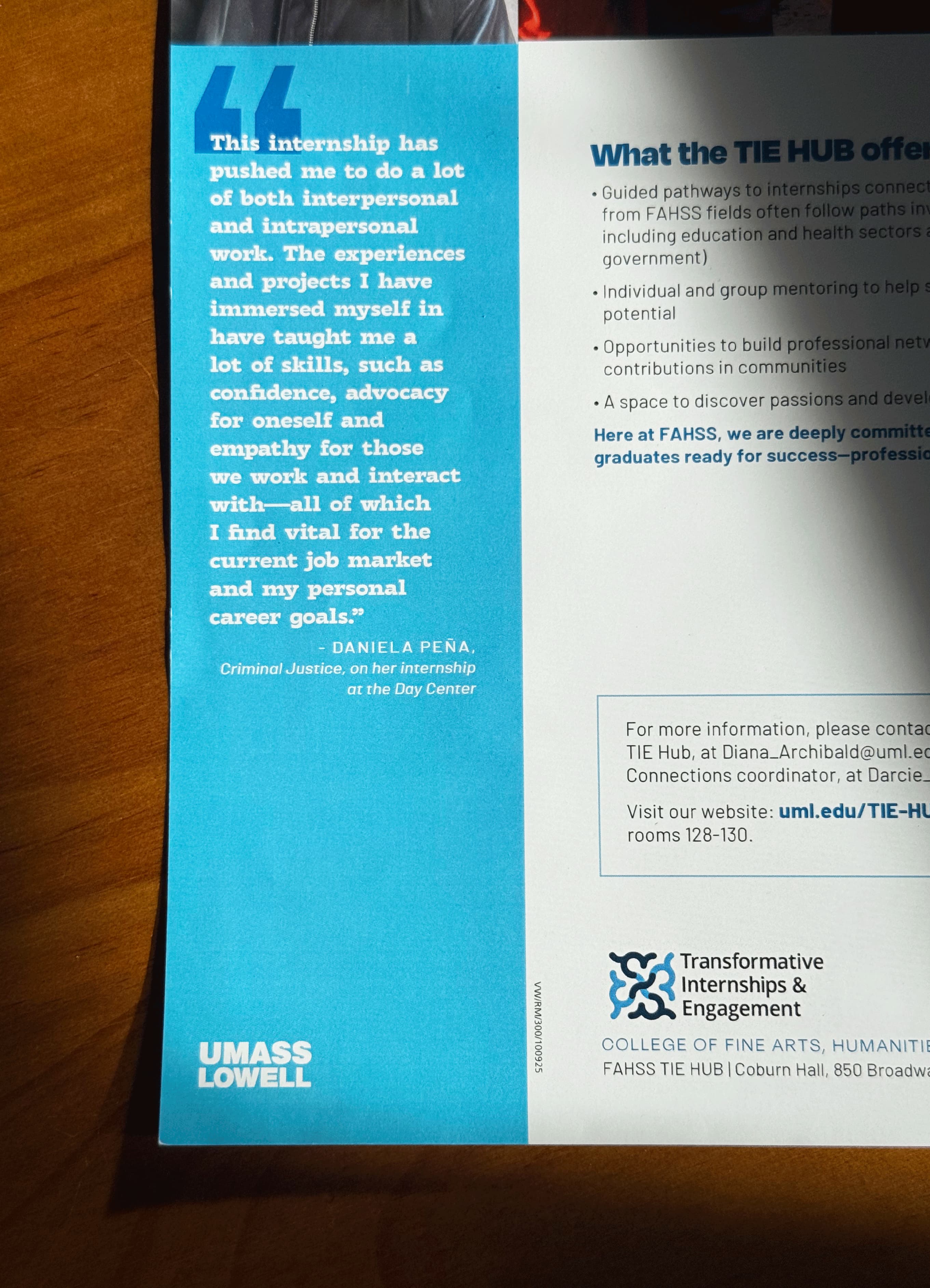 Closer Look to Print Material Showcasing TIE Hub Logo