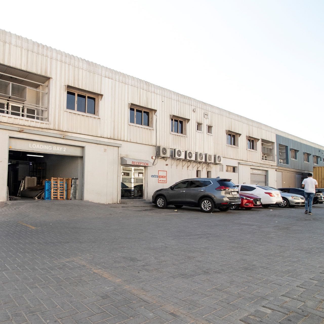 Loading bay and parking area at the storage facility in Al Quoz, Dubai