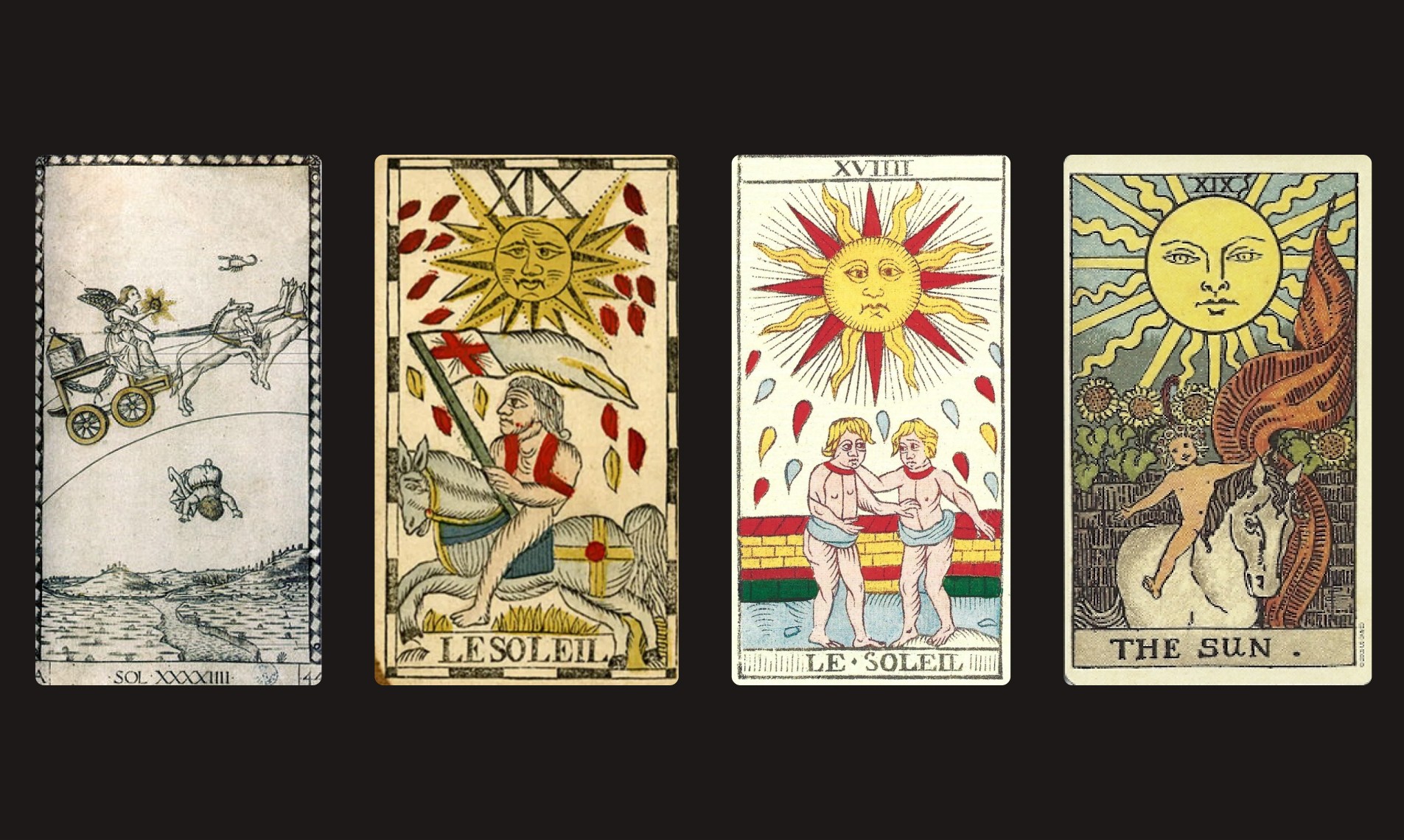 The evolution of the Sun Tarot Card