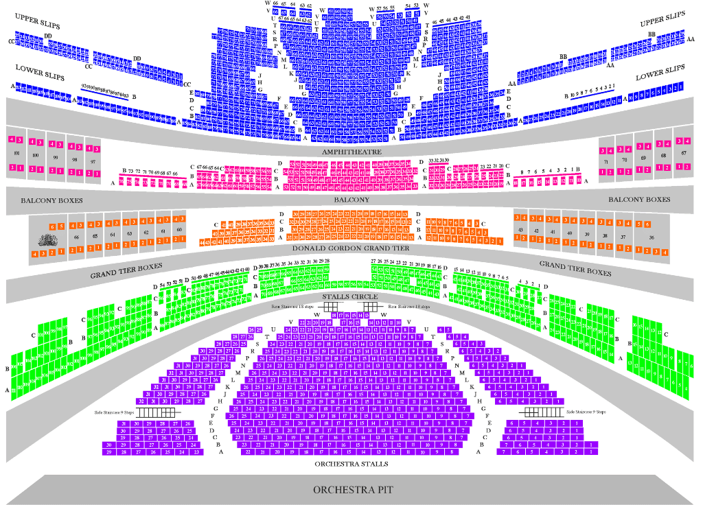Seat map of London's Royal Opera House