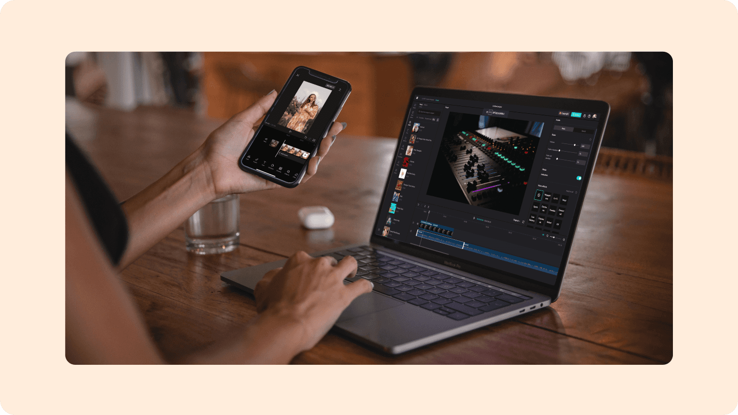 Person edits media on phone and laptop - How to Make Videos for Social Media