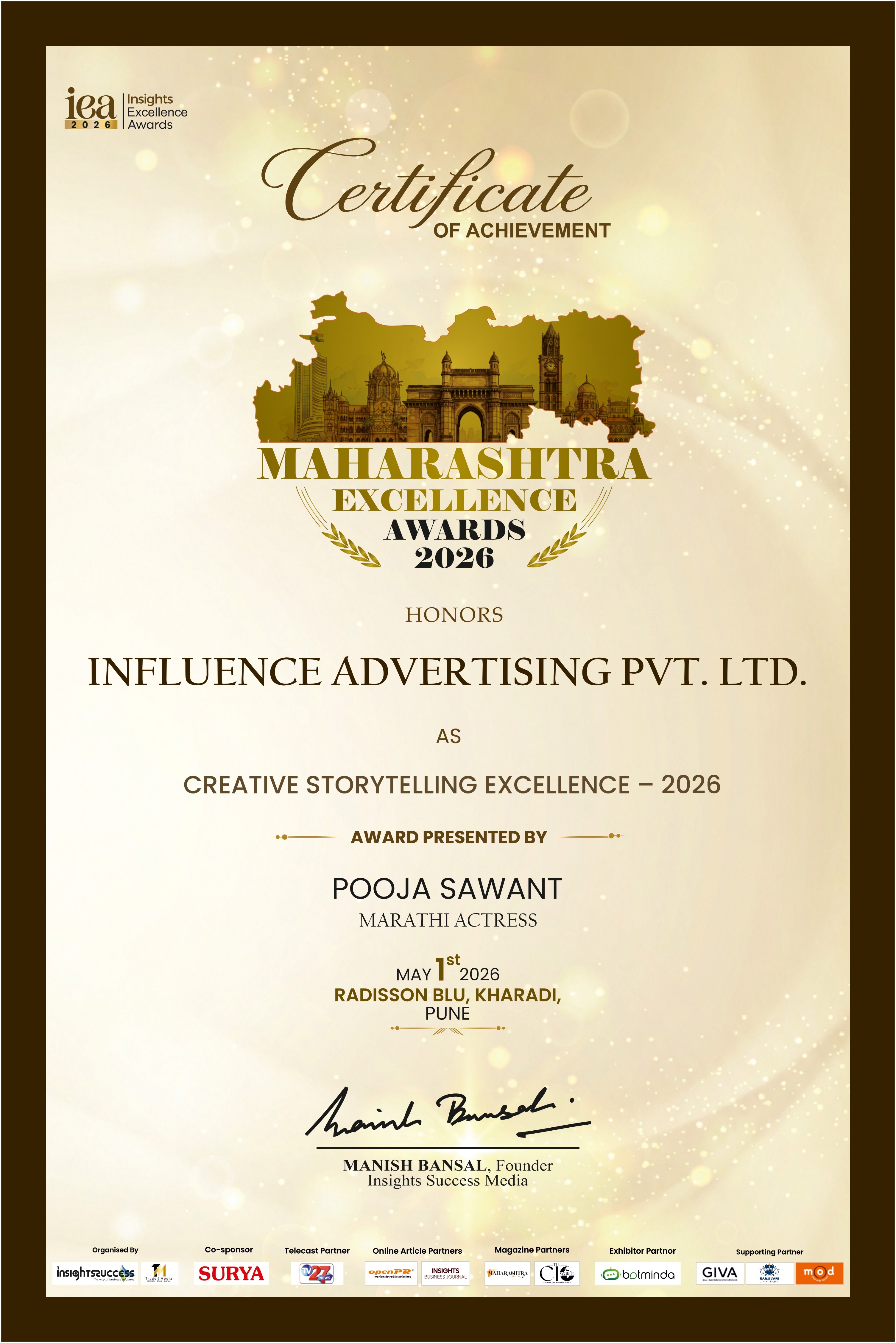 RECOGNIZED BY SILICON INDIA AS - 10 BEST CORPORATE VIDEO PRODUCTION STARTUPS - 2024
