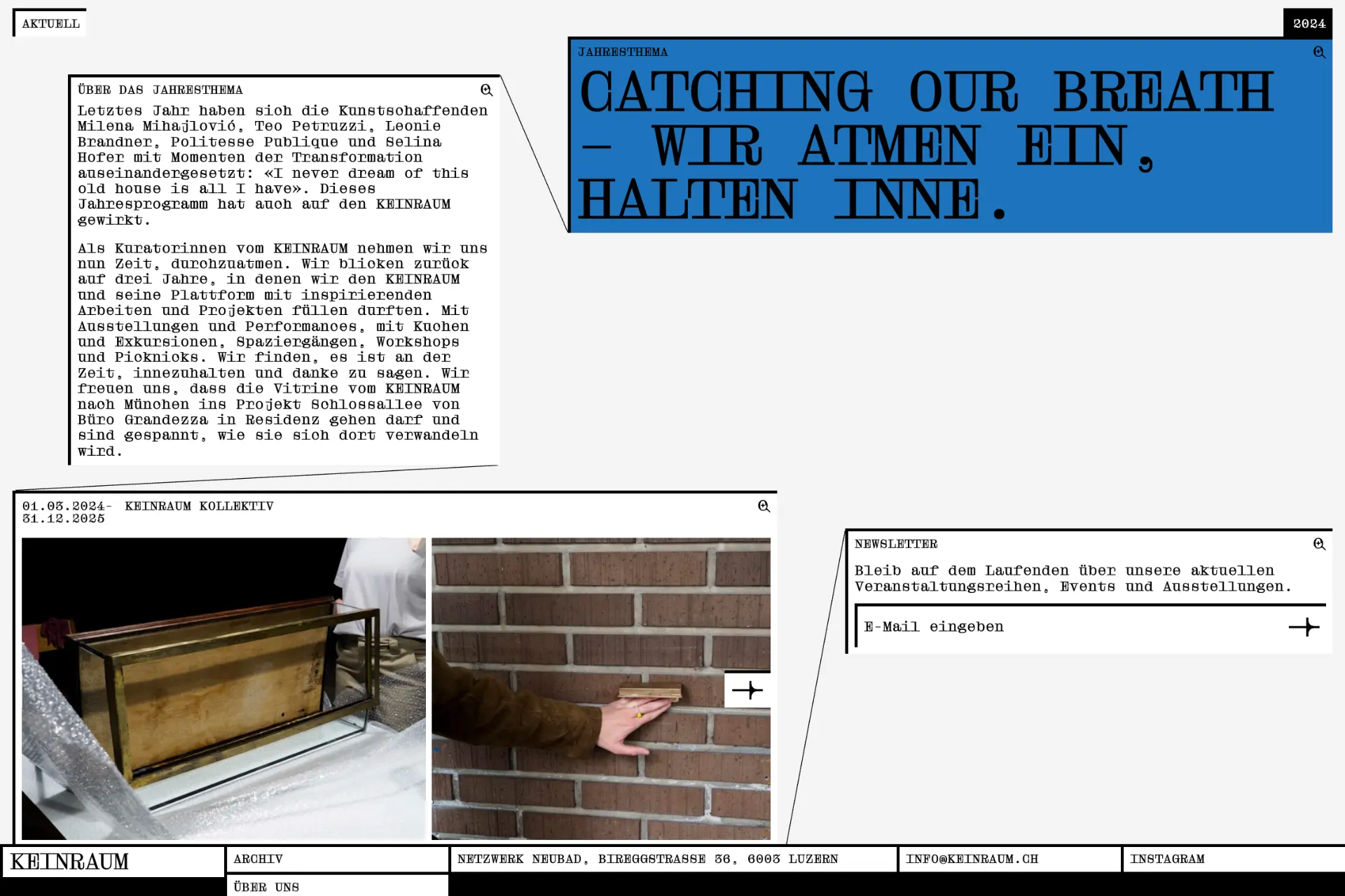 Screenshot of Keinraum website
