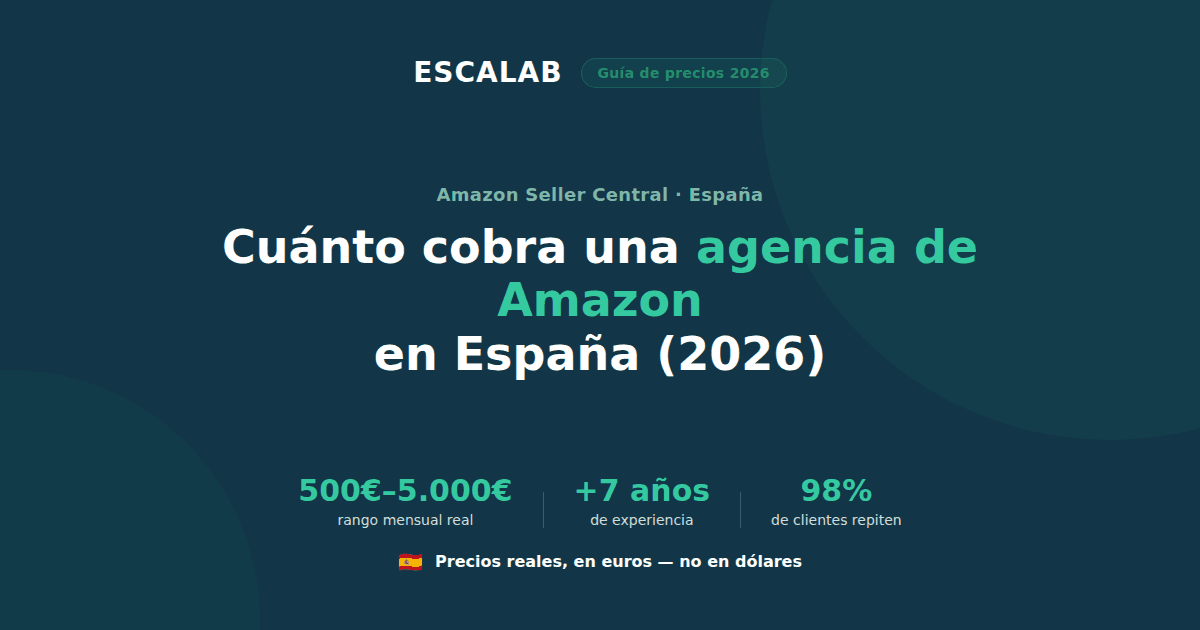 Cuánto cobra una agencia de Amazon en España (2026): rango real de 500€ a 5.000€ al mes