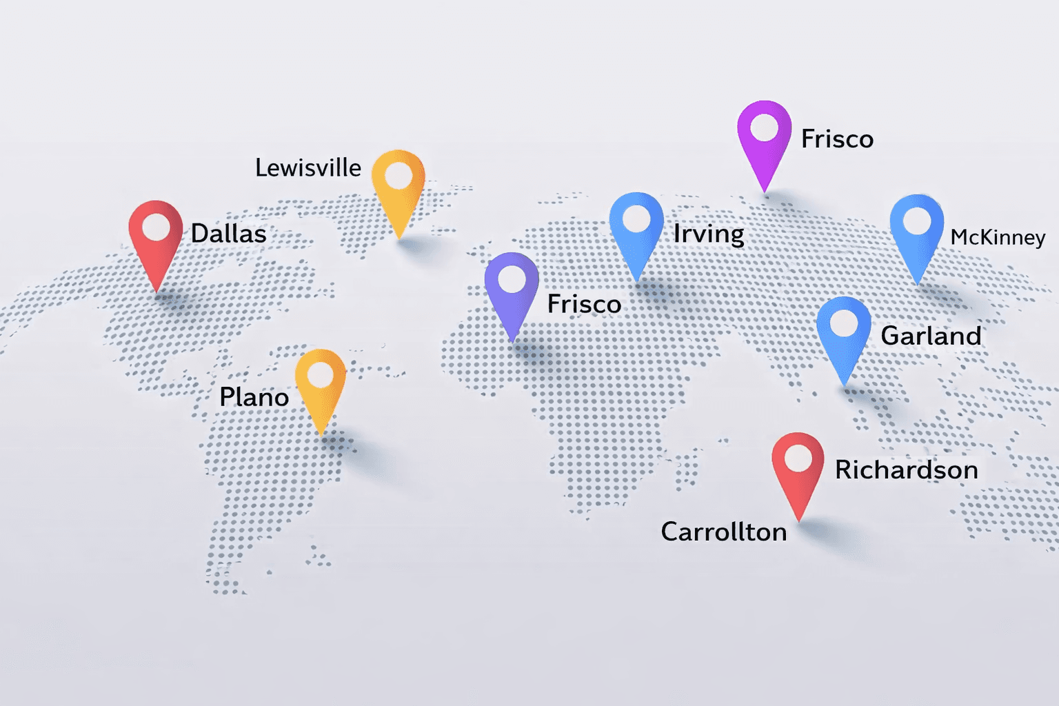 Image of a map with selected locations