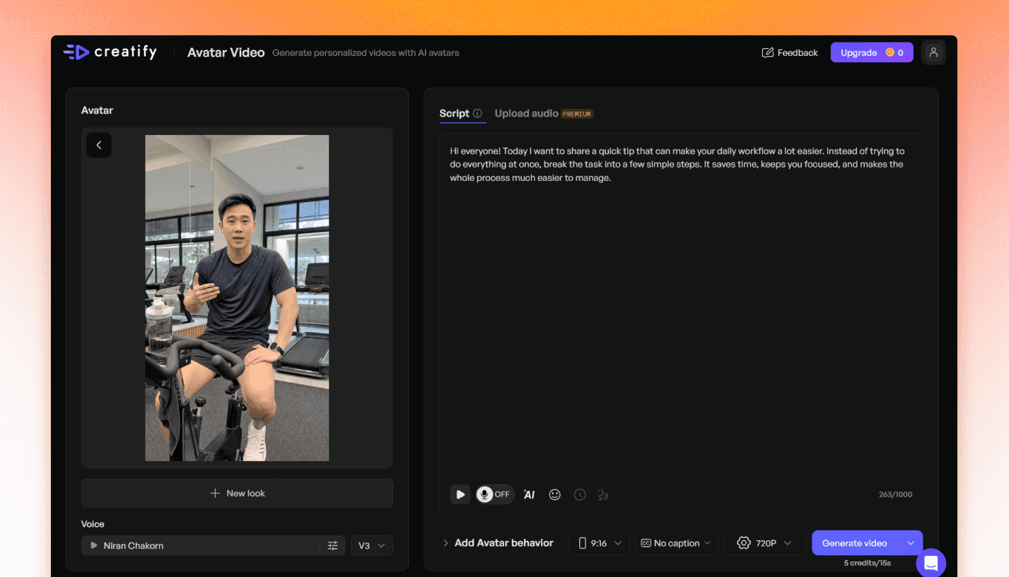 Avatar Video Interface