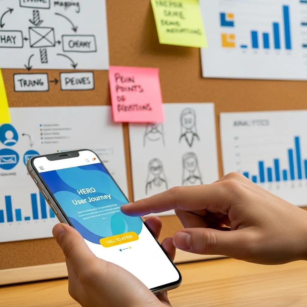 User engaging with a mobile landing page, highlighting the significance of user experience design