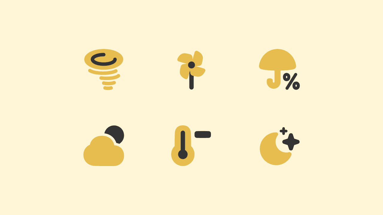 Plump Flat Weather Icon Set