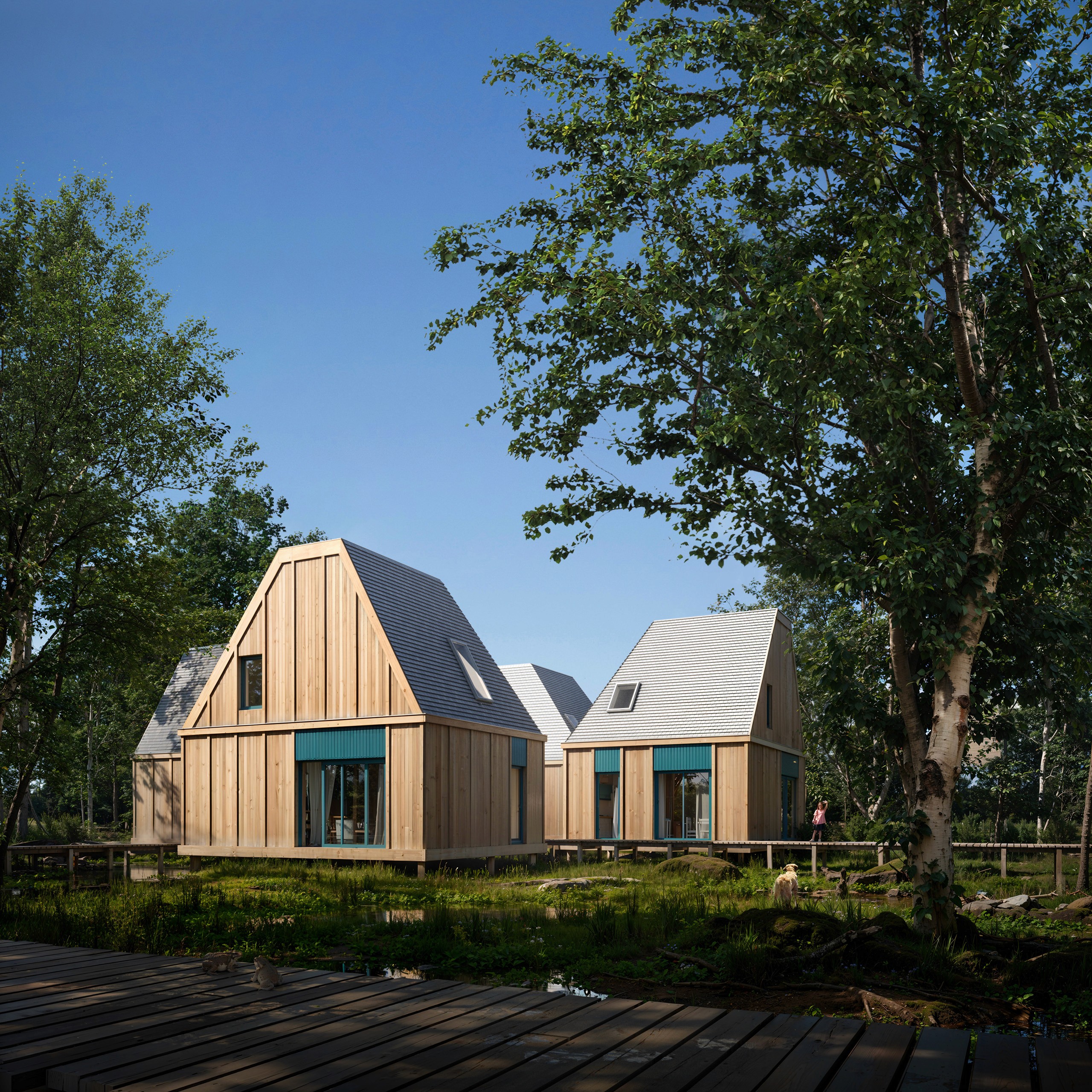 Cabin Bayou Marsh Wienerberger White Roof Tile