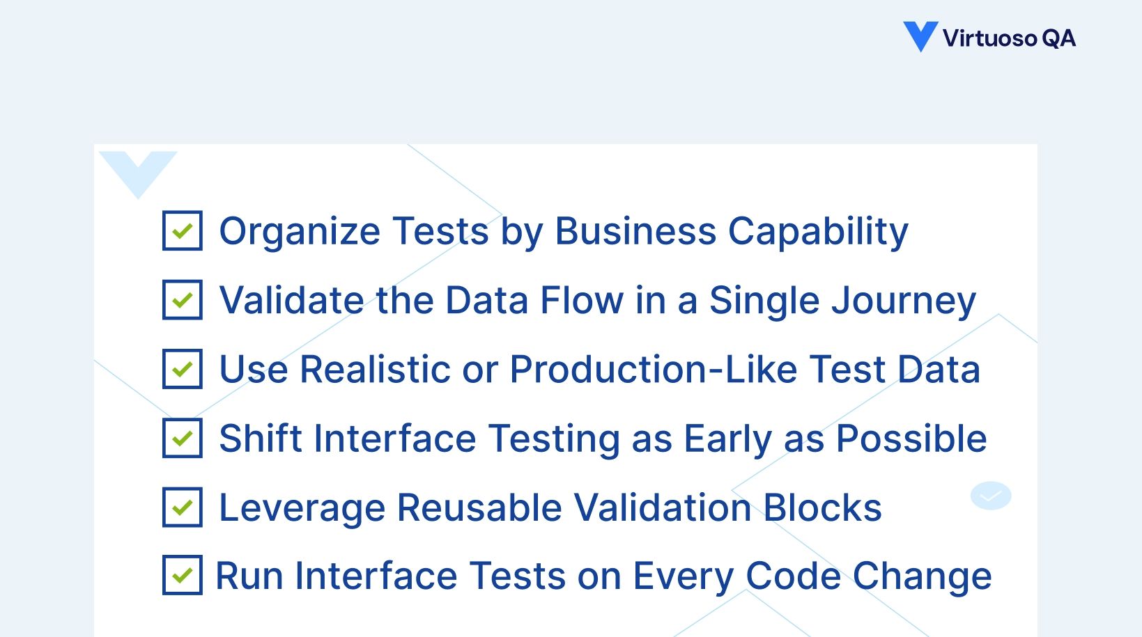 Best practices of interface testing
