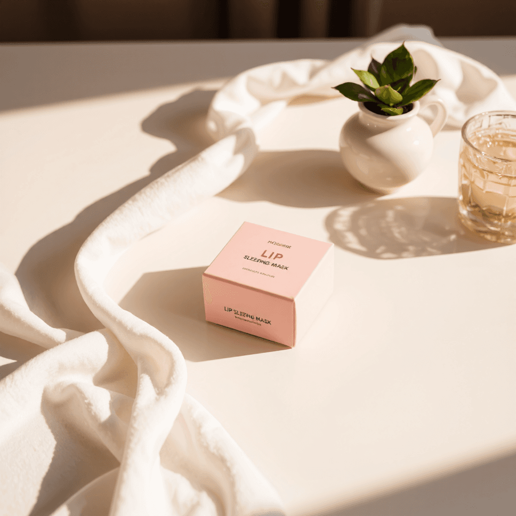 product photography of box of lip sleeping mask