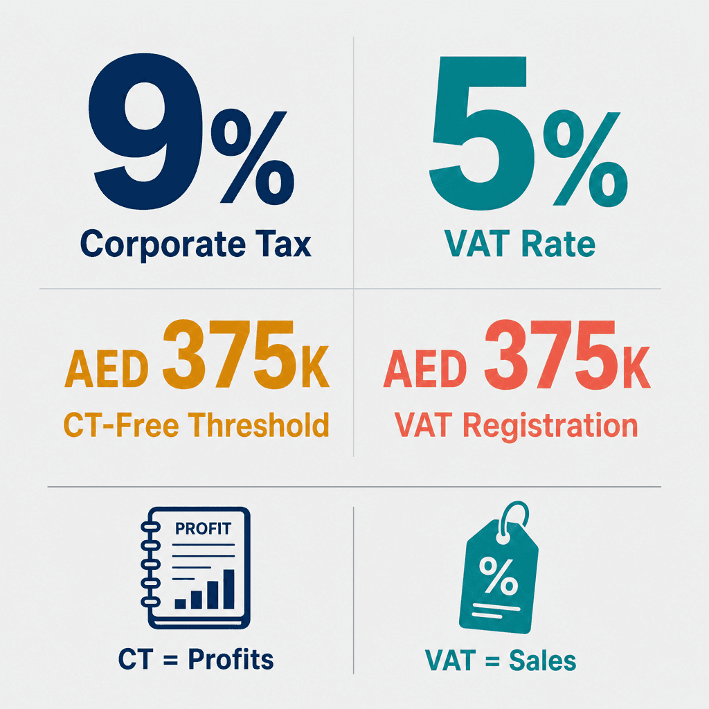 Infographic: Corporate Tax vs VAT in the UAE: What is the Difference?