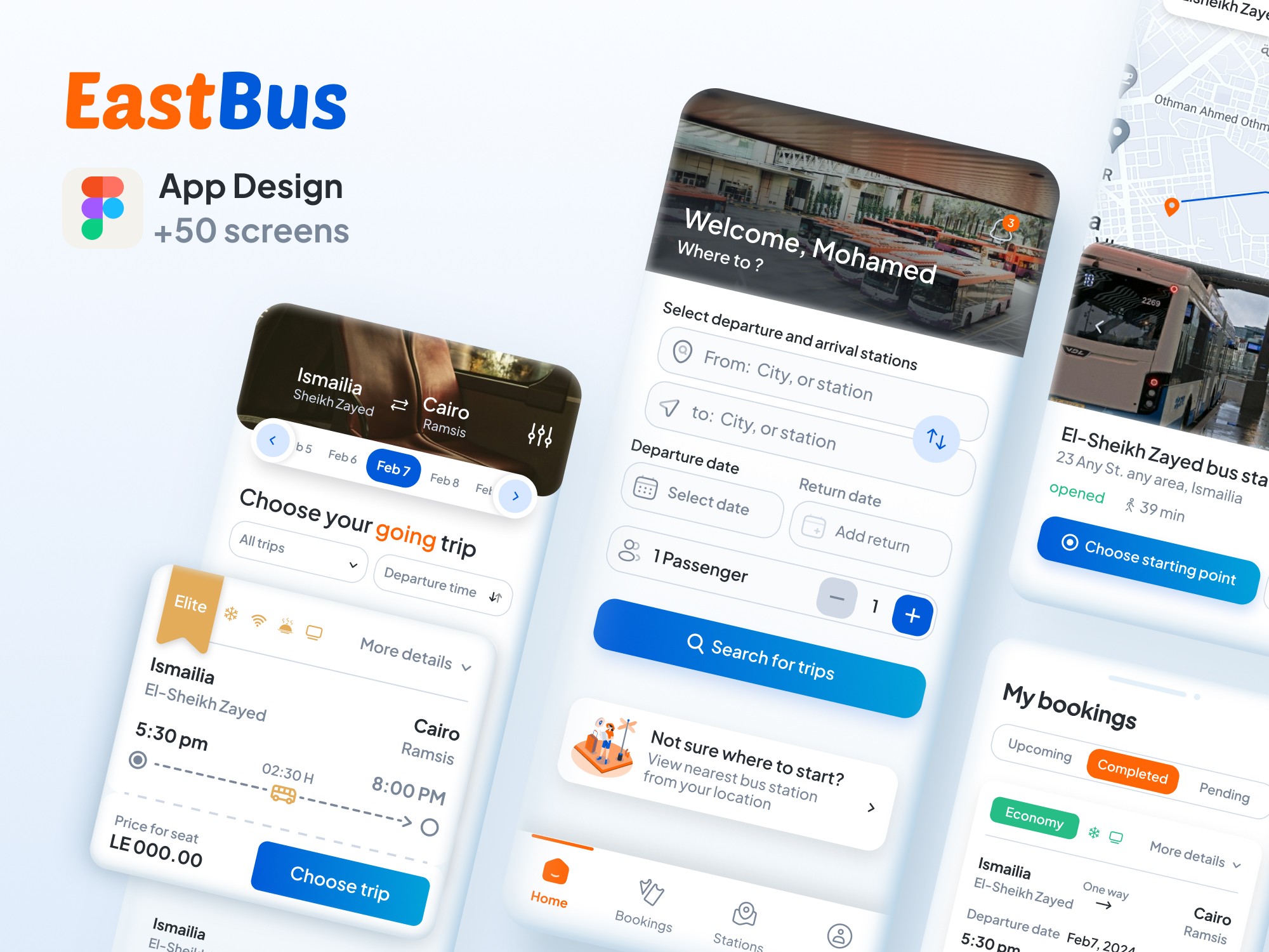 Mobile app case study thumnail, contains UI shots from the app