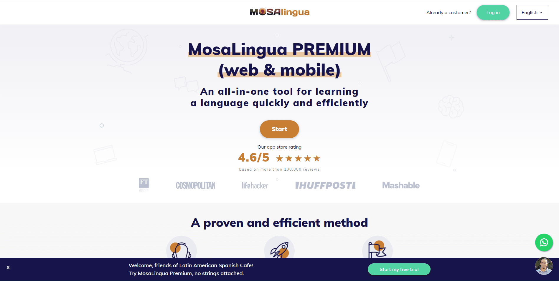 MosaLingua Home Page