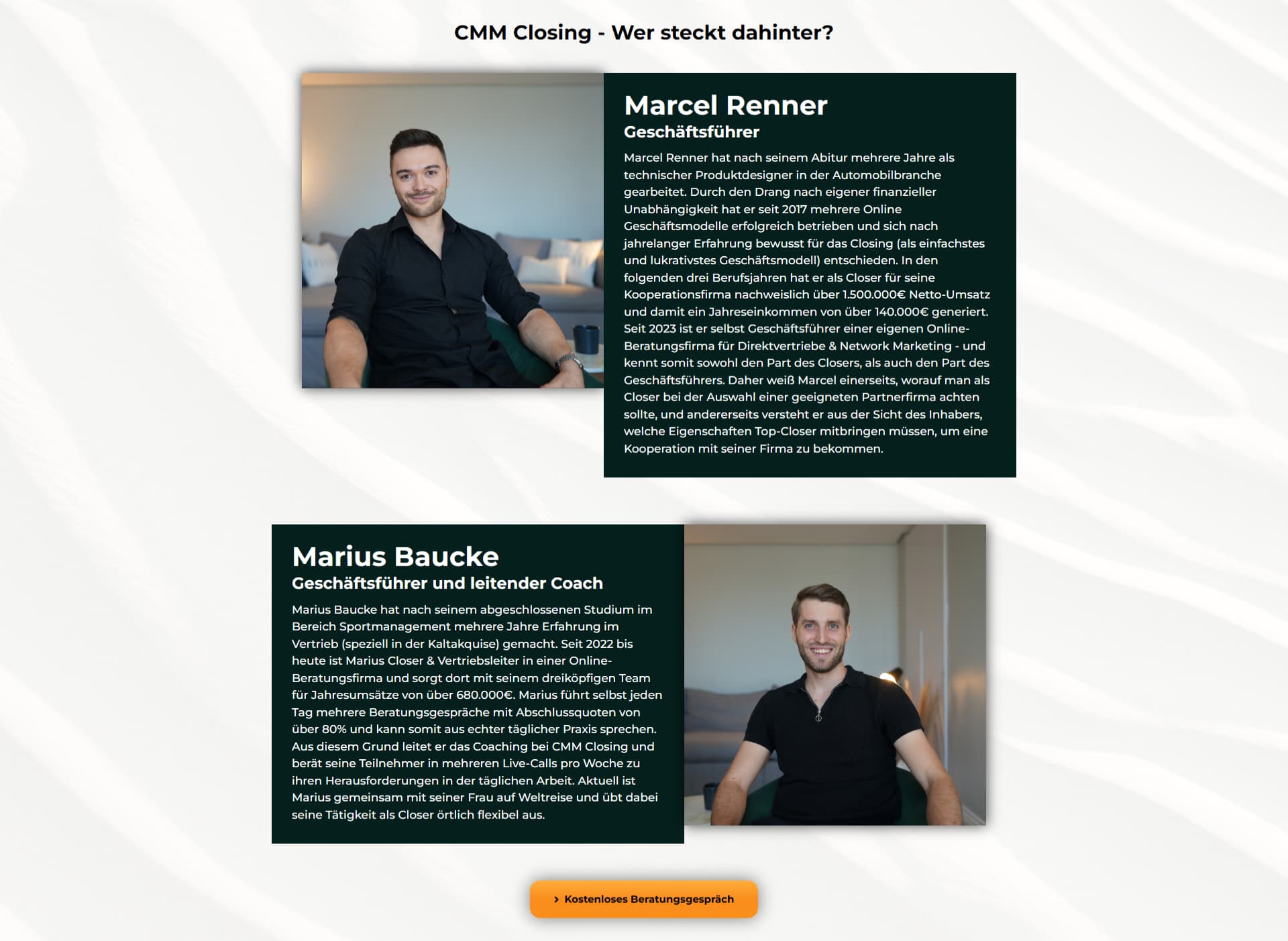 Webseite von CMM Closing