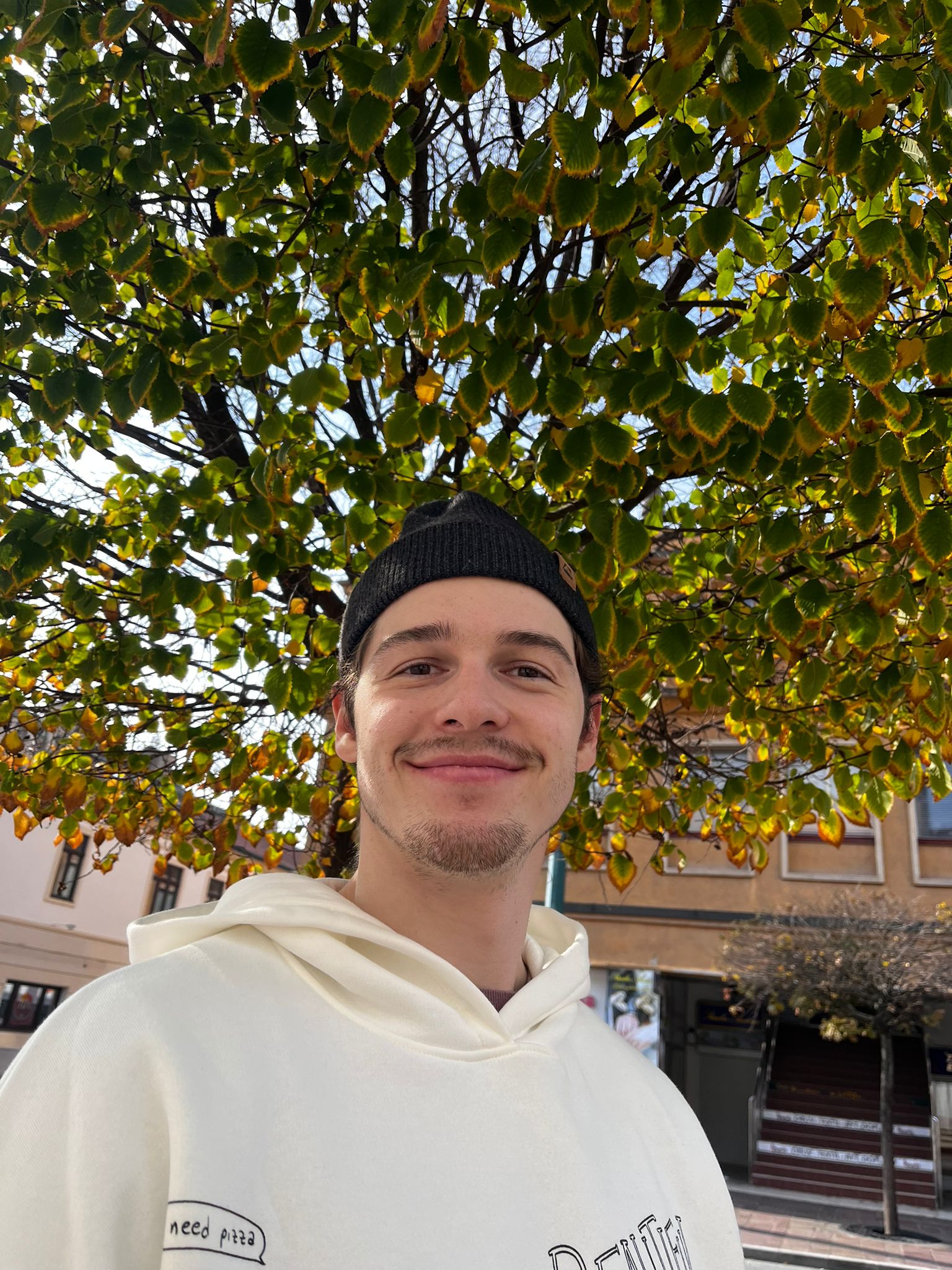 Riding a bicycle with V sign