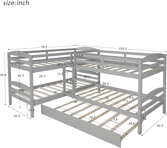 The 5 person bunk bed offers a sleek and contemporary look, ideal for productivity.