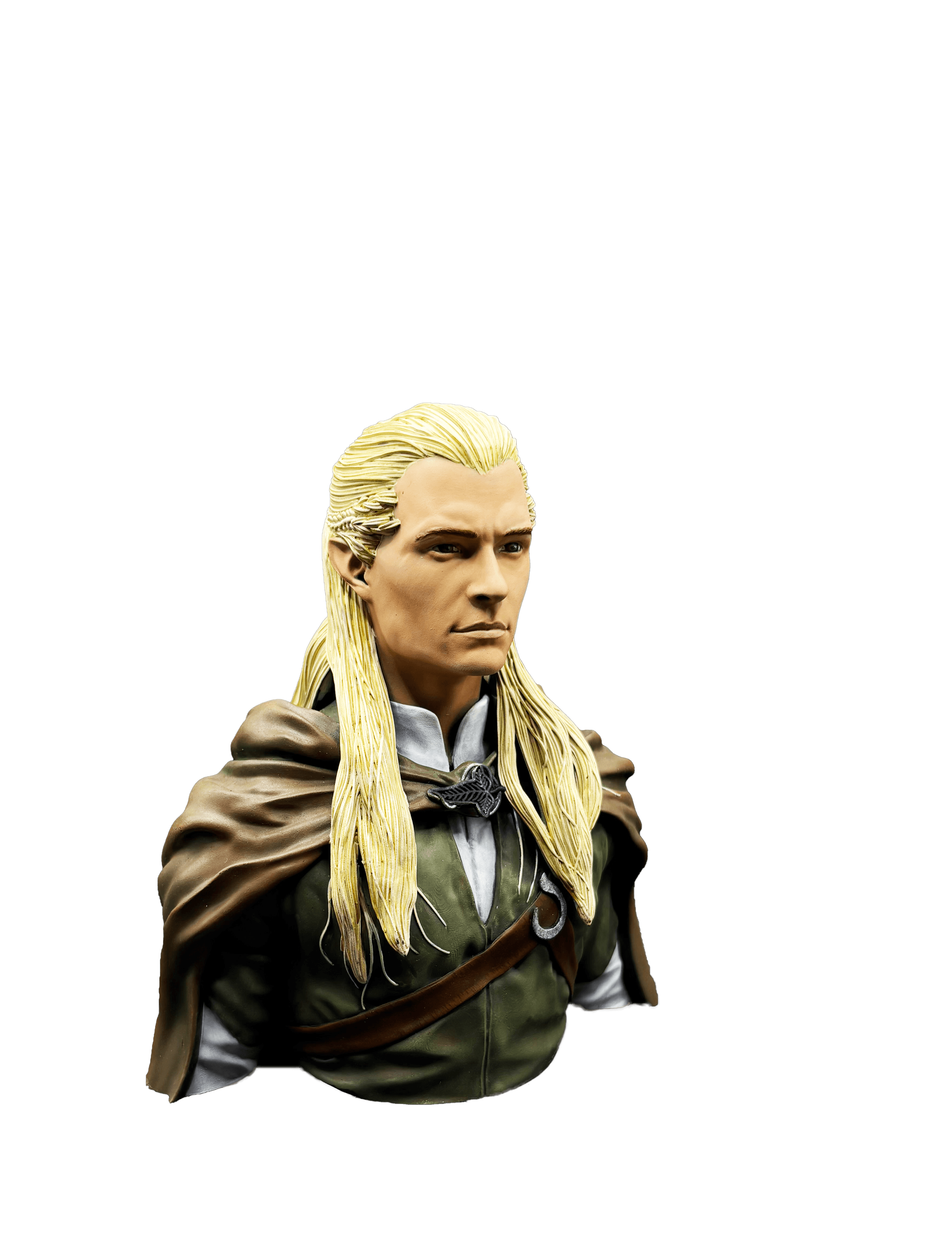 Sběratelská bustová figurka Legolase z trilogie Pán prstenů, ručně malovaná bez pozadí