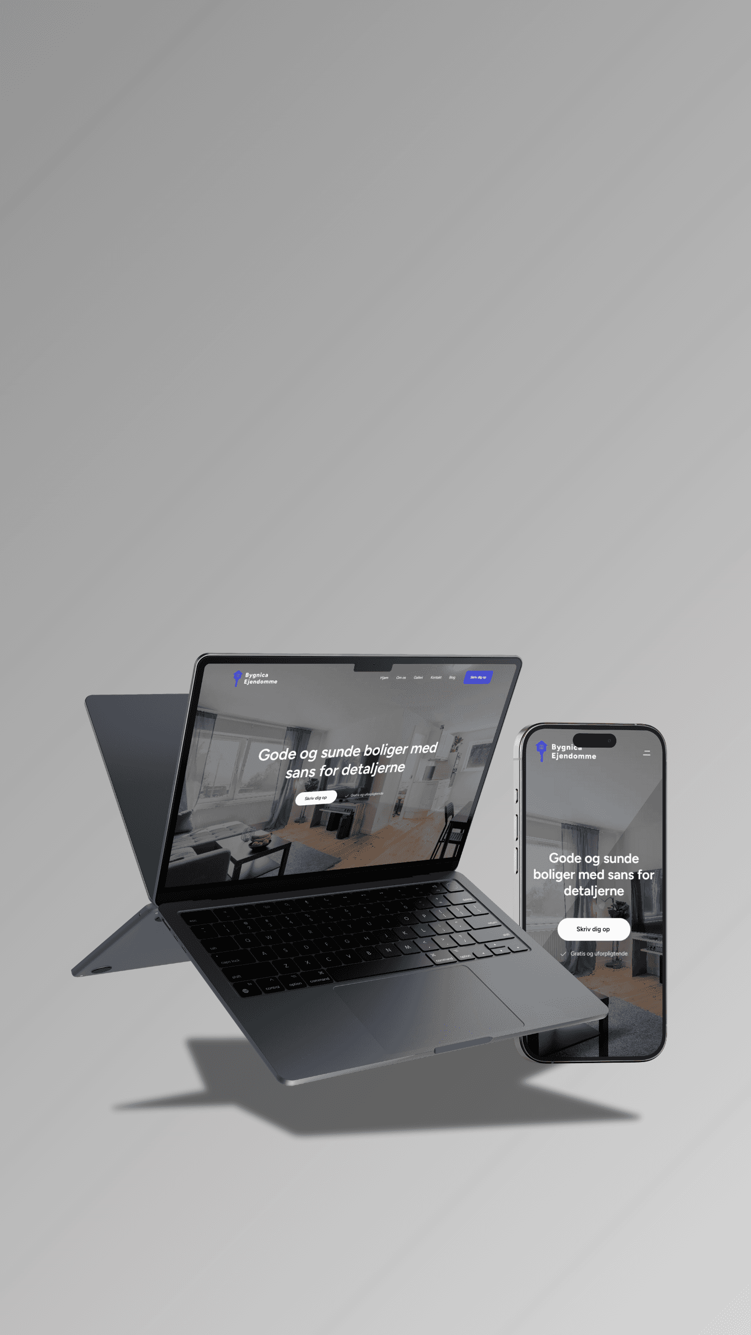 Mac and iPhone Mockup displays website made by Seoma