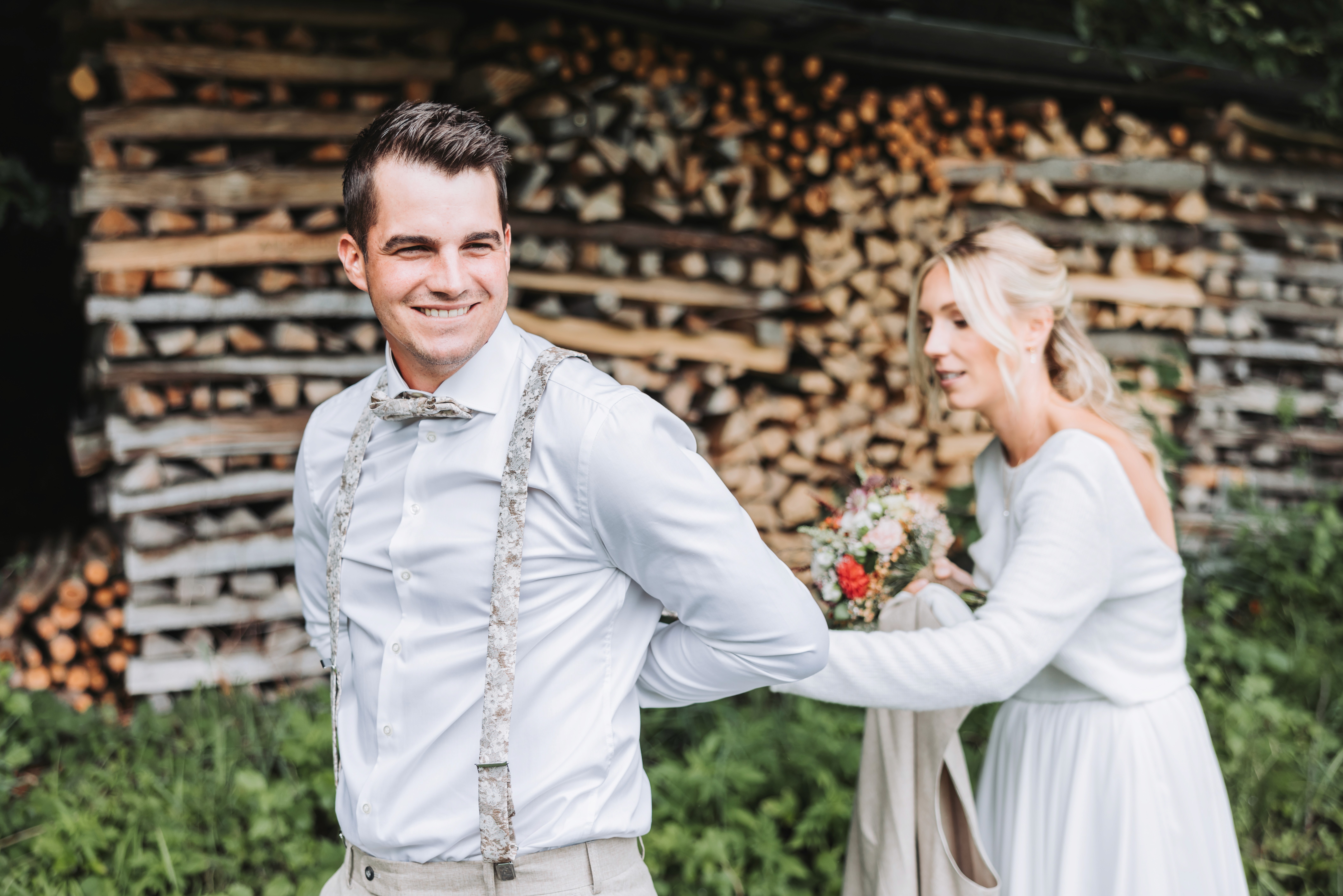 Stylish model in crowd