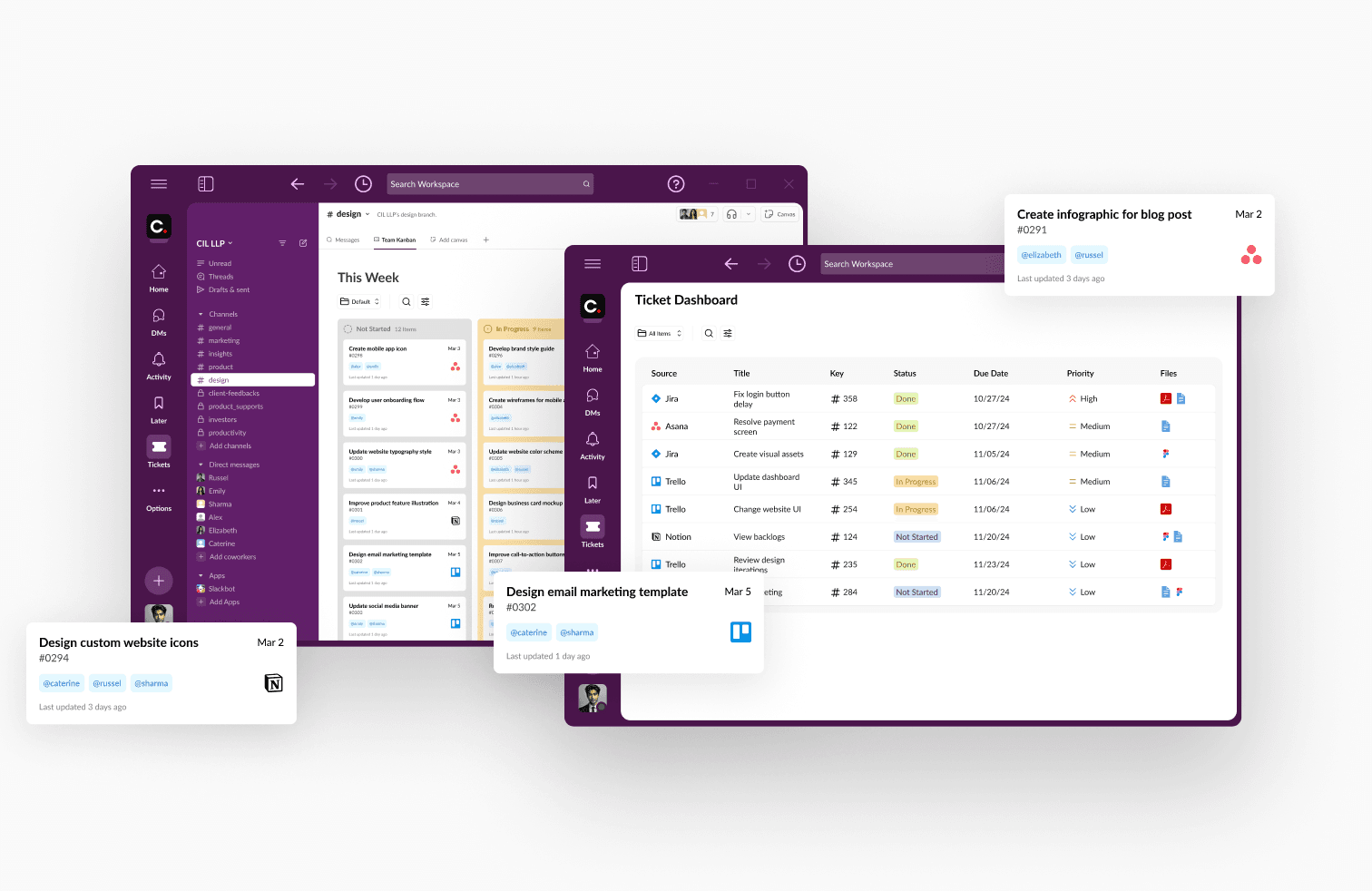 slacktrack wireframes