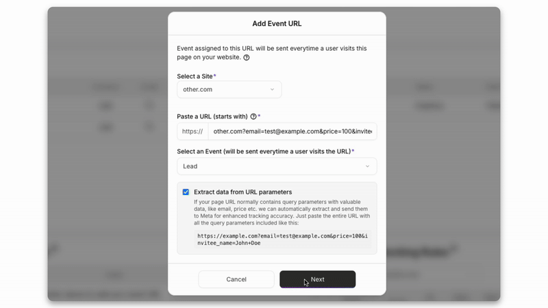 Extract data from URLs