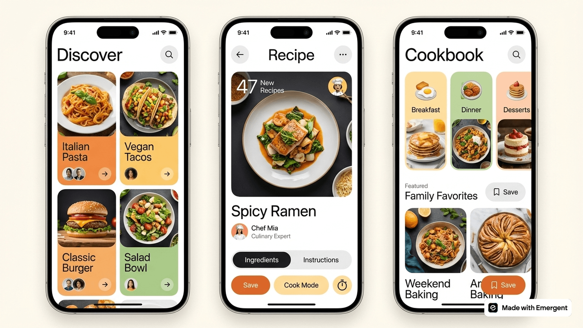 Recipe Sharing App made with Emergent