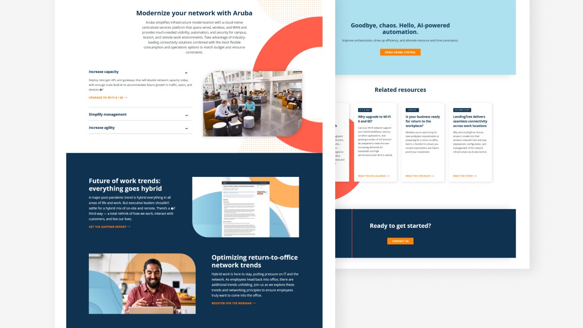Screenshot of HPE Labs web page wireframe