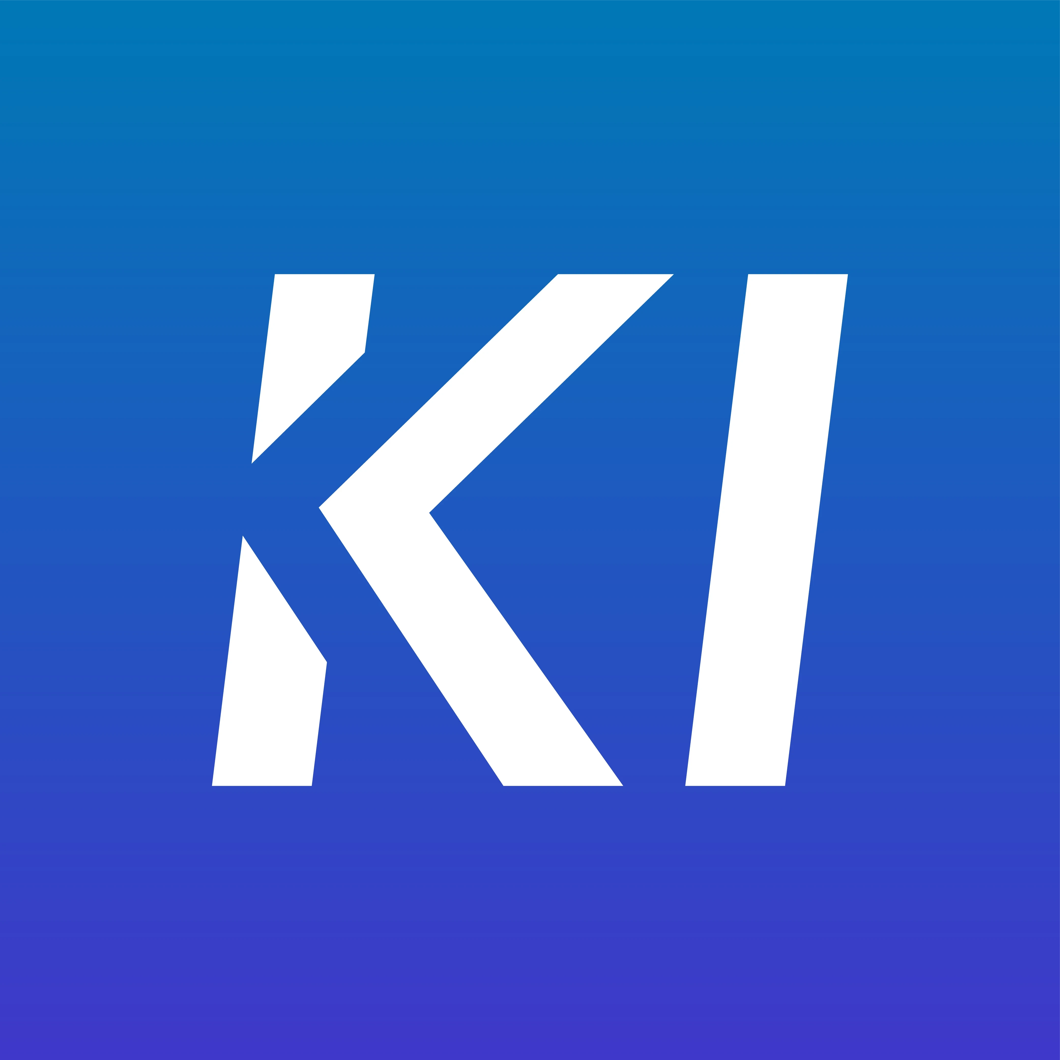 KI Favicon in Weiß auf Blau/Lila Hintergrund