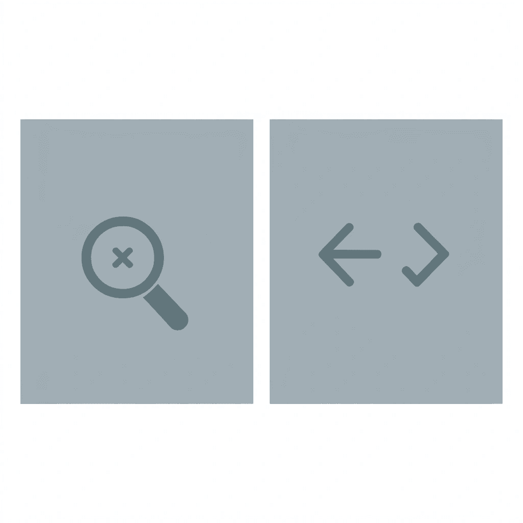 Before: scattered search across multiple sources; After: centralized platform with checkmark