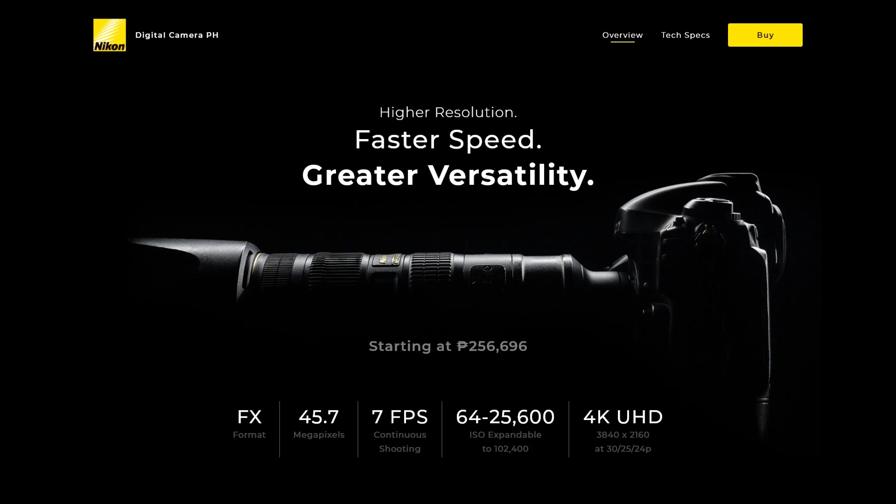 Nikon Landing Page Concept