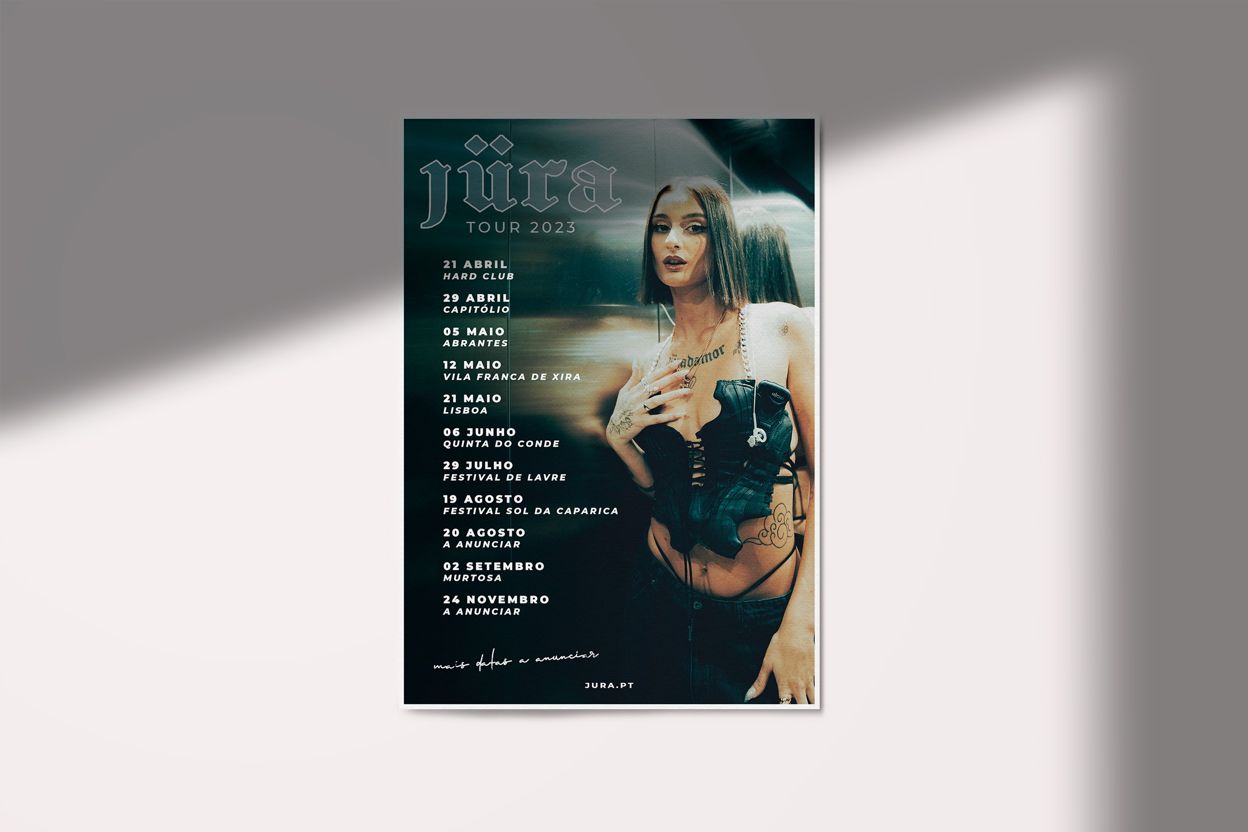 Vinyl record packaging design for Jüradamor featuring minimalist sleeve design and monochrome portrait artwork.