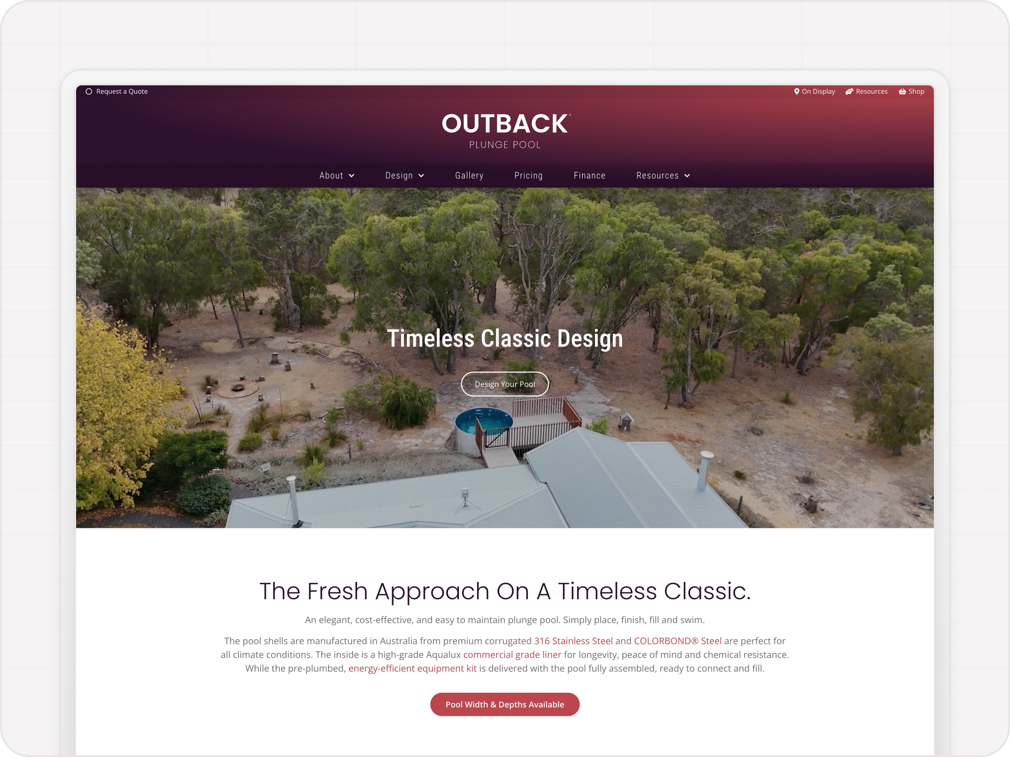 Outback pools website