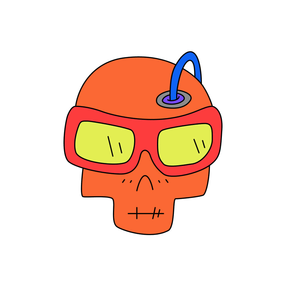 Cyberpunk Skull Illustration #0xa1b