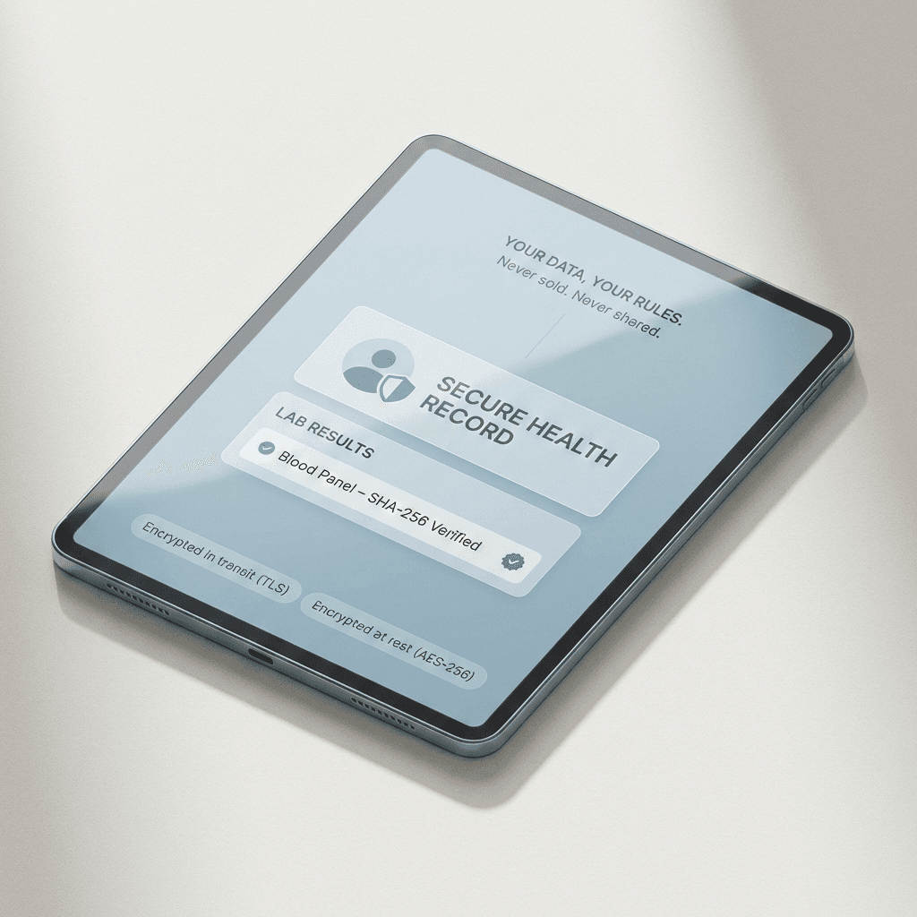 Women checking Insights from dashboard, for her health.