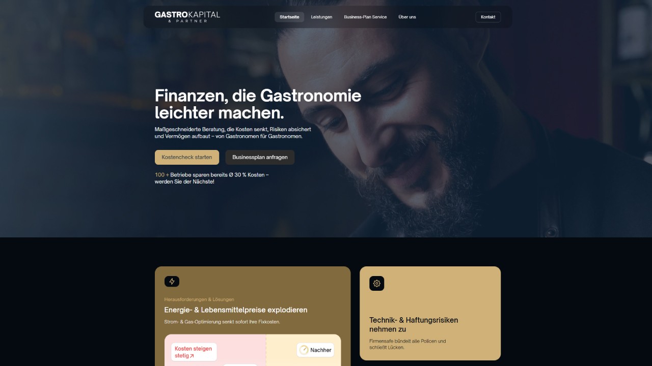 Ein Bild der Startseite von Gastro-Kapital & Partner