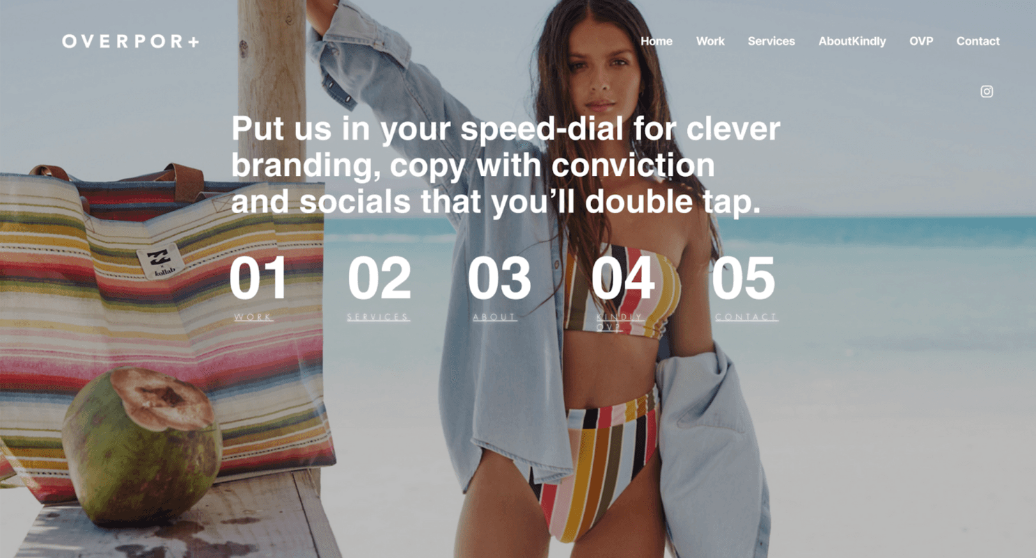 Re designs of the homepage of — Overport — design agency