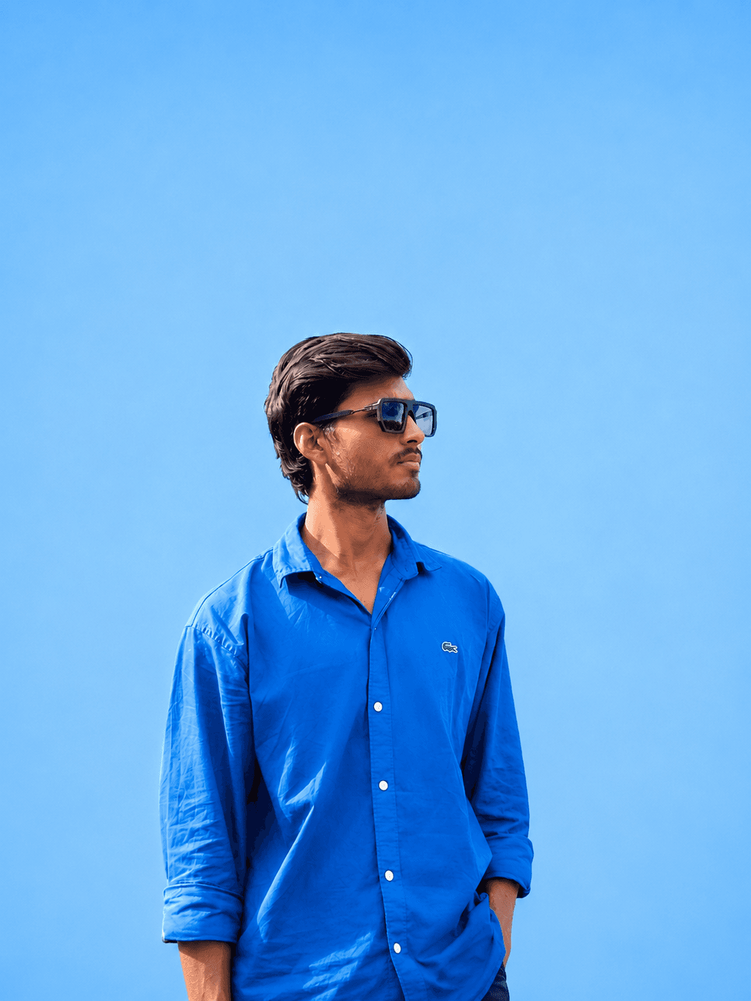 Portrait of portfolio creator – back view