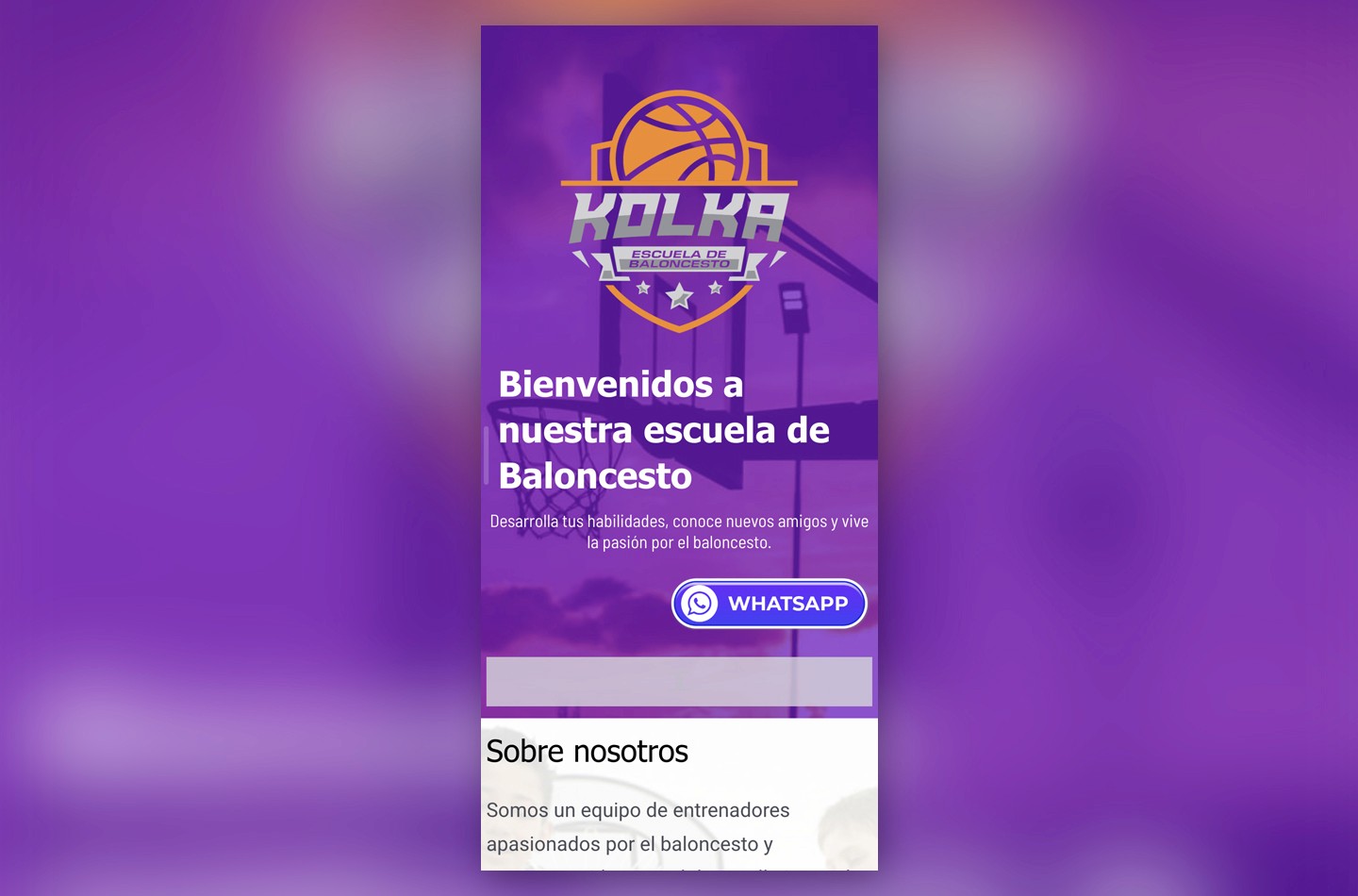 Tarjeta Digital Interactiva Escuela de Baloncesto