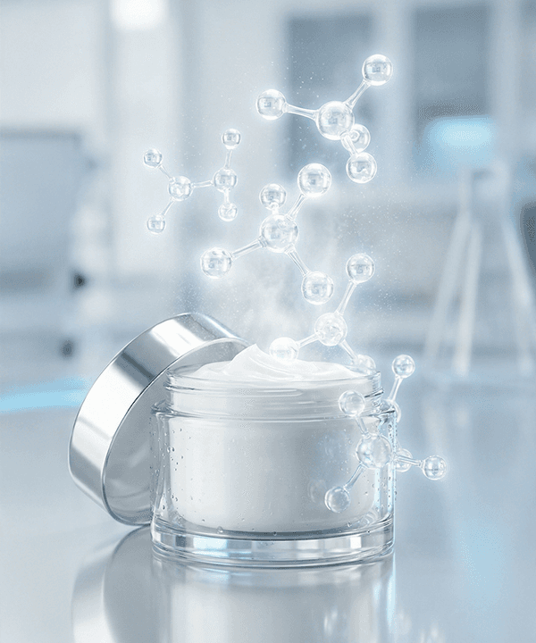 A serene outdoor lounge area with two chairs surrounded by lush greenery and natural light streaming in.