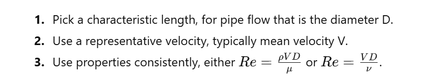 guide for calculating the Reynolds number (\(\mathrm{Re}\)) for fluid flow in a pipe