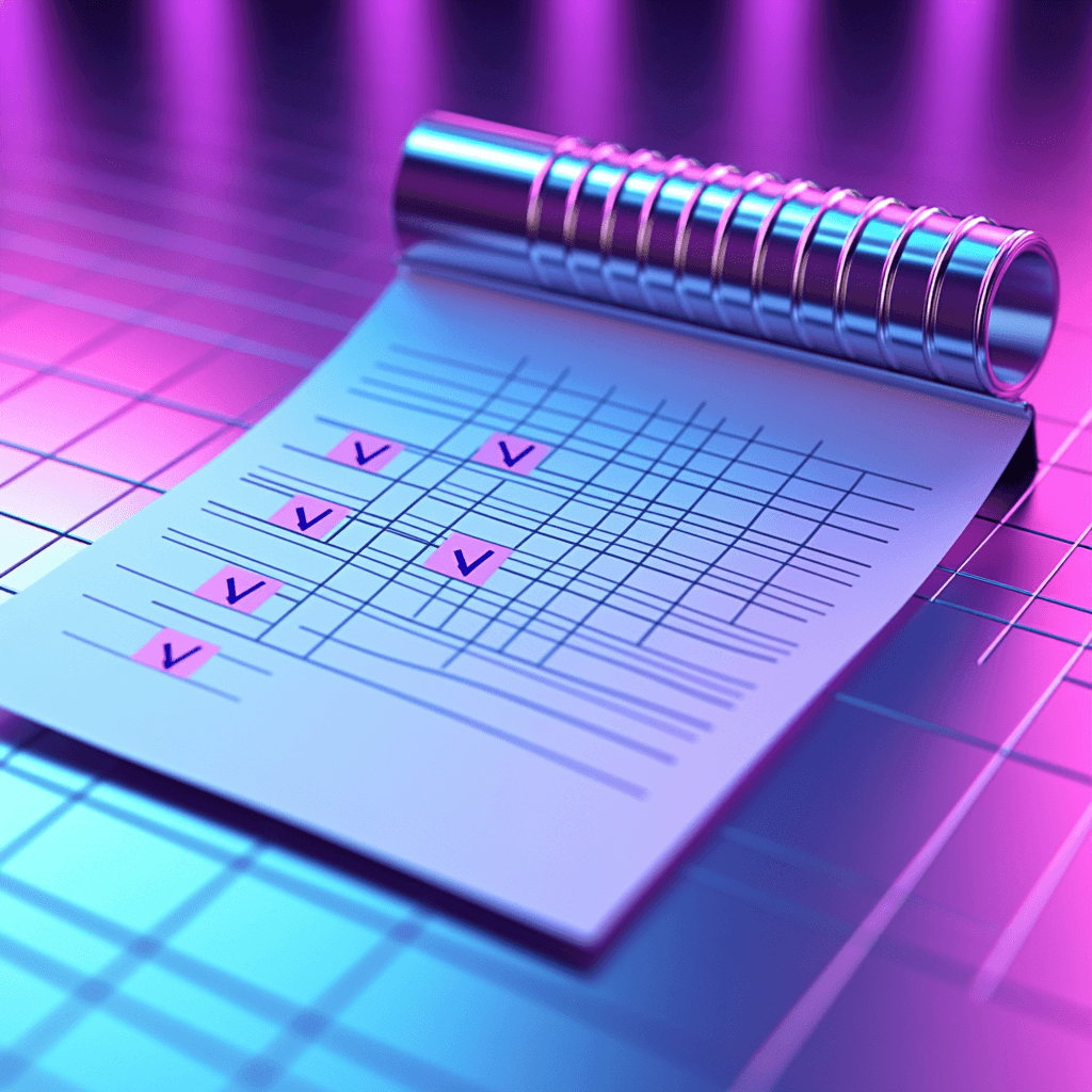 Checkliste mit rosa Checkmarks