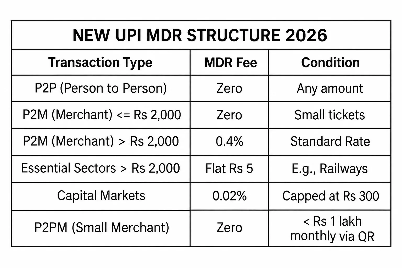 New UPI MDR Structure