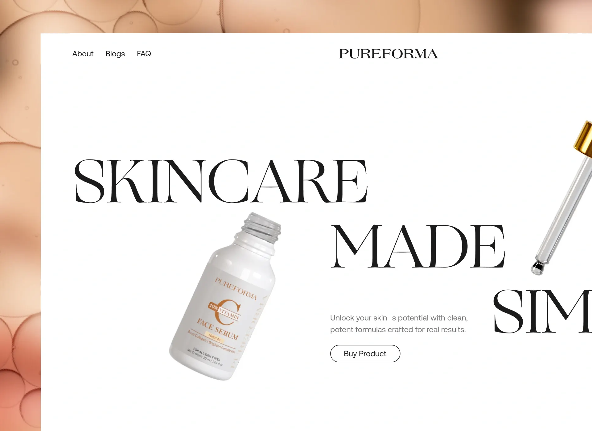 Clean skincare website design focused on simplicity and trust
